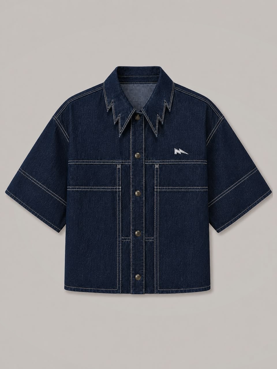Chemise denim manches courtes FITMIND